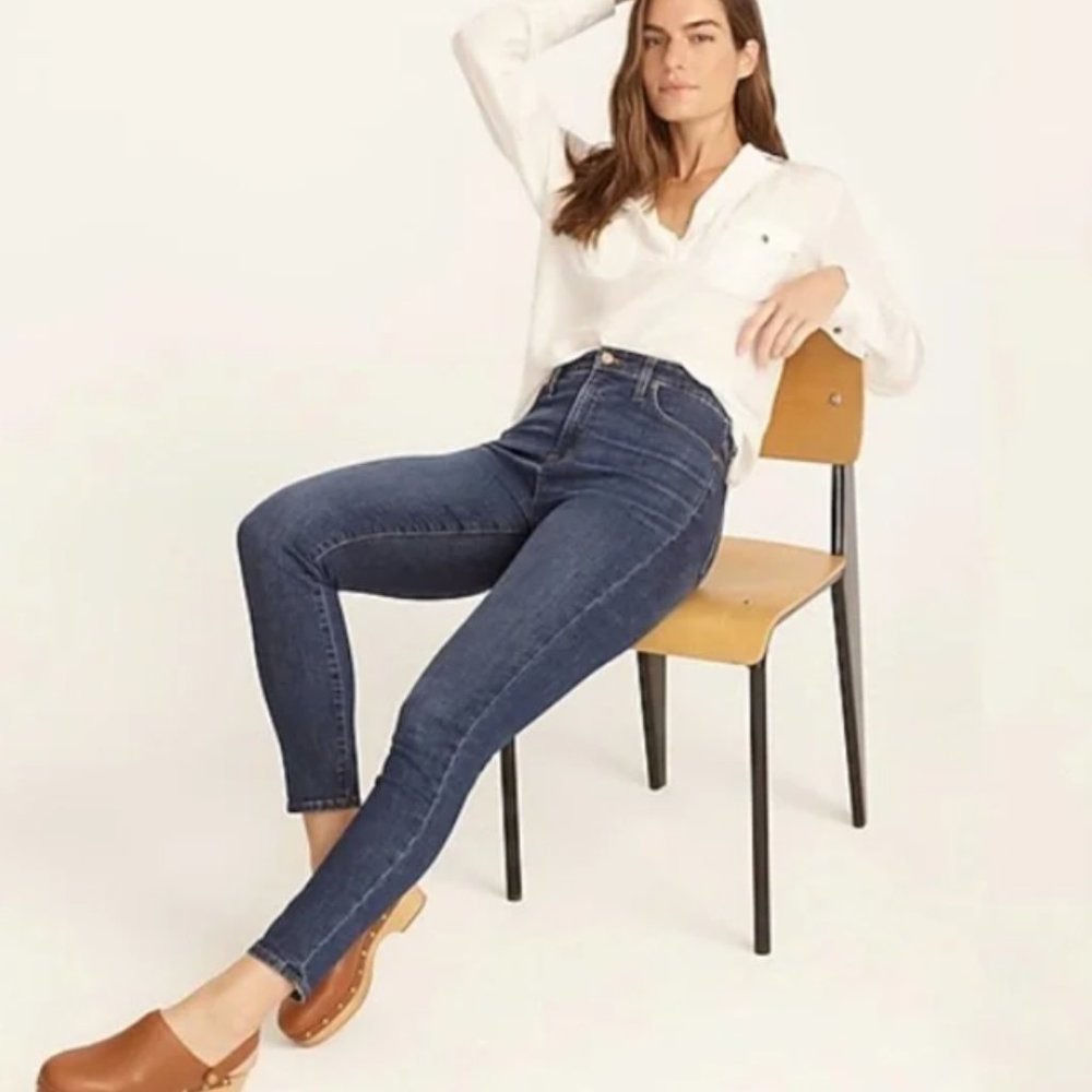 J. Crew Curvy Toothpick High Rise Dryden Wash Stretch Ankle Jeans Sz 31